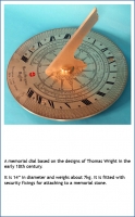 A memorial dial based on the designs of Thomas Wright.