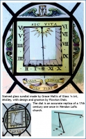 Stained glass sundial made by Grace Wallis of Glass ‘n Art.